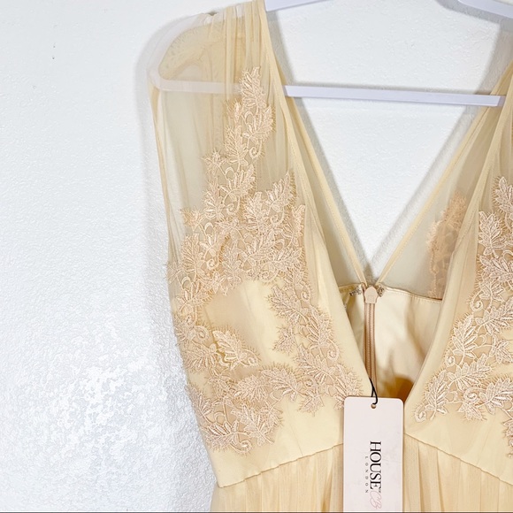 House of CB London Cerelia Dress Peach Small - Picture 8 of 13